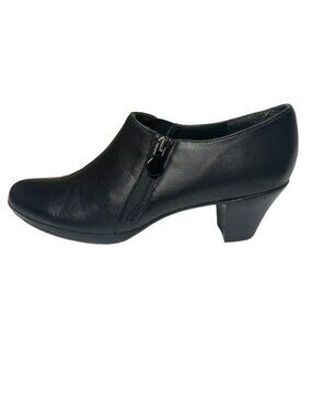 Munro American Taylor Black Leather Ankle Booties Side Zip Women's Size 6N (AA)